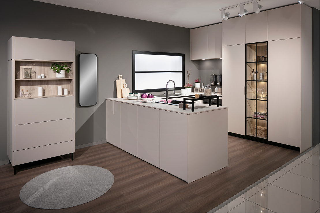 ResopalSupermatt Pudergrau grifflos