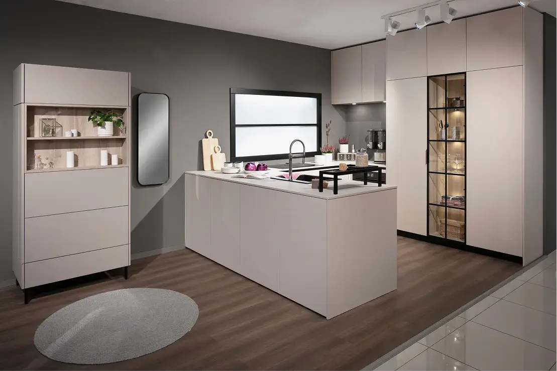 ResopalSupermatt Pudergrau grifflos